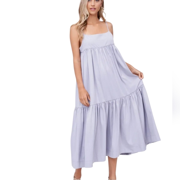 En Saison Dresses & Skirts - En Saison Lavender Tiered Midi Sundress XS